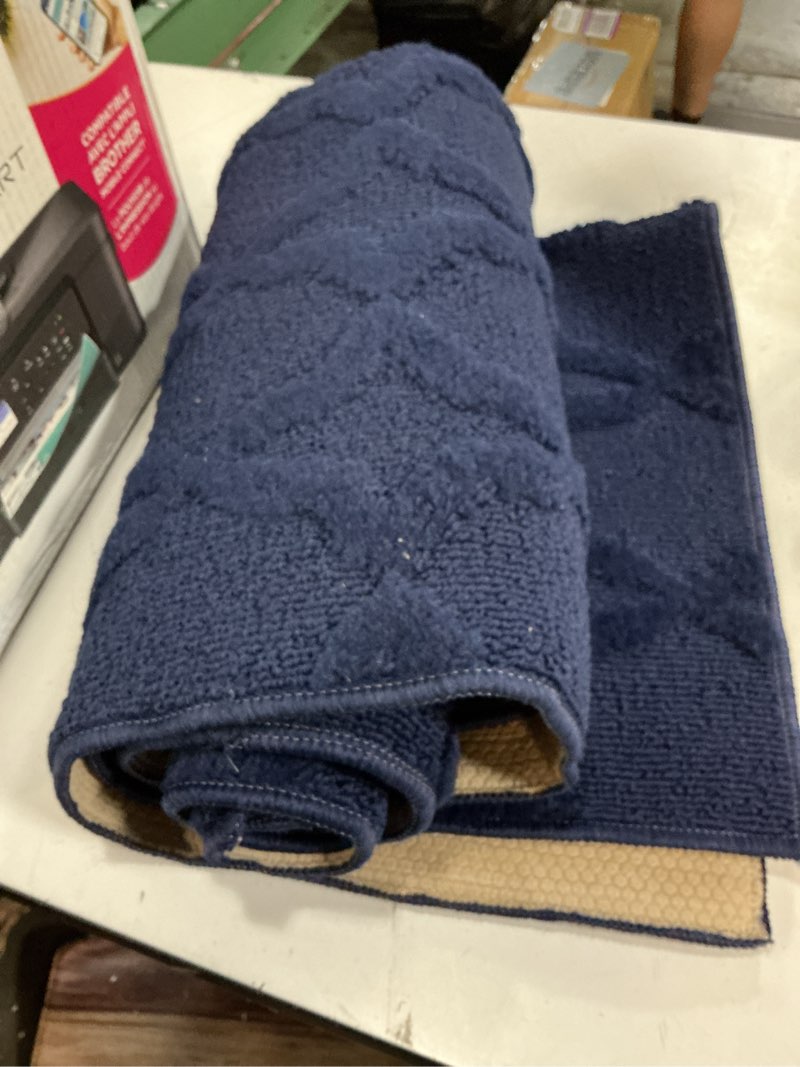 Condition photo showing Good Condition for garland rug sparta non slip polypropylene 3 ft. x 5 ft. navy blue area rug- ideal for living rooms & hallways, stylish & durable for high-traffic areas navy 3' x 5' (rectangular)