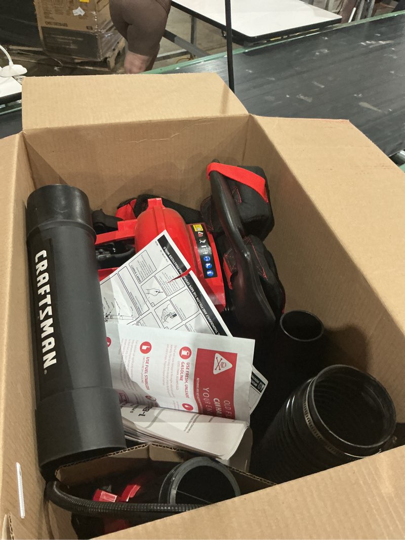 Condition photo showing As Is for craftsman cmxgaamr51bp 220 mph 600 cfm gas backpack leaf blower