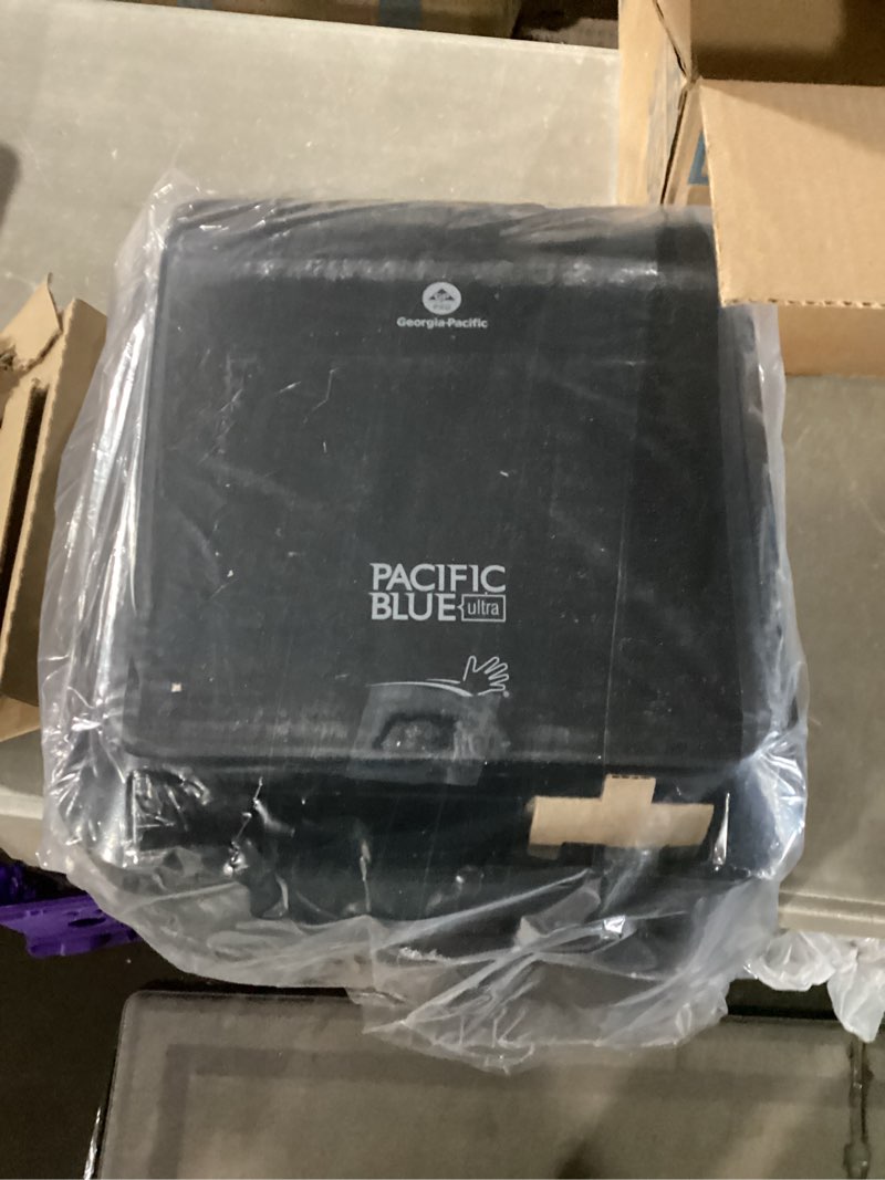 Condition photo showing New/Like New for pacific blue ultra 8" high-capacity automated touchless paper towel dispenser by gp pro (georgia-pacific); black; 59590; 12.9" w x 9" d x 16" h; 1 dispenser automated dispenser