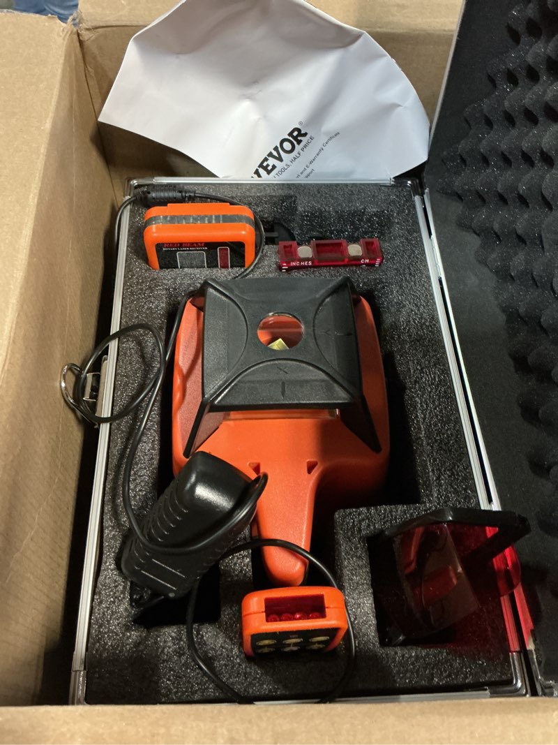 Condition photo showing Good Condition for vevor rotary laser level 1650ft,360 degree self leveling red cross line laser,5 rotation speeds&4 scanning angles adjustment,ip66 waterproof remote control manual self-leveling mode,battery included