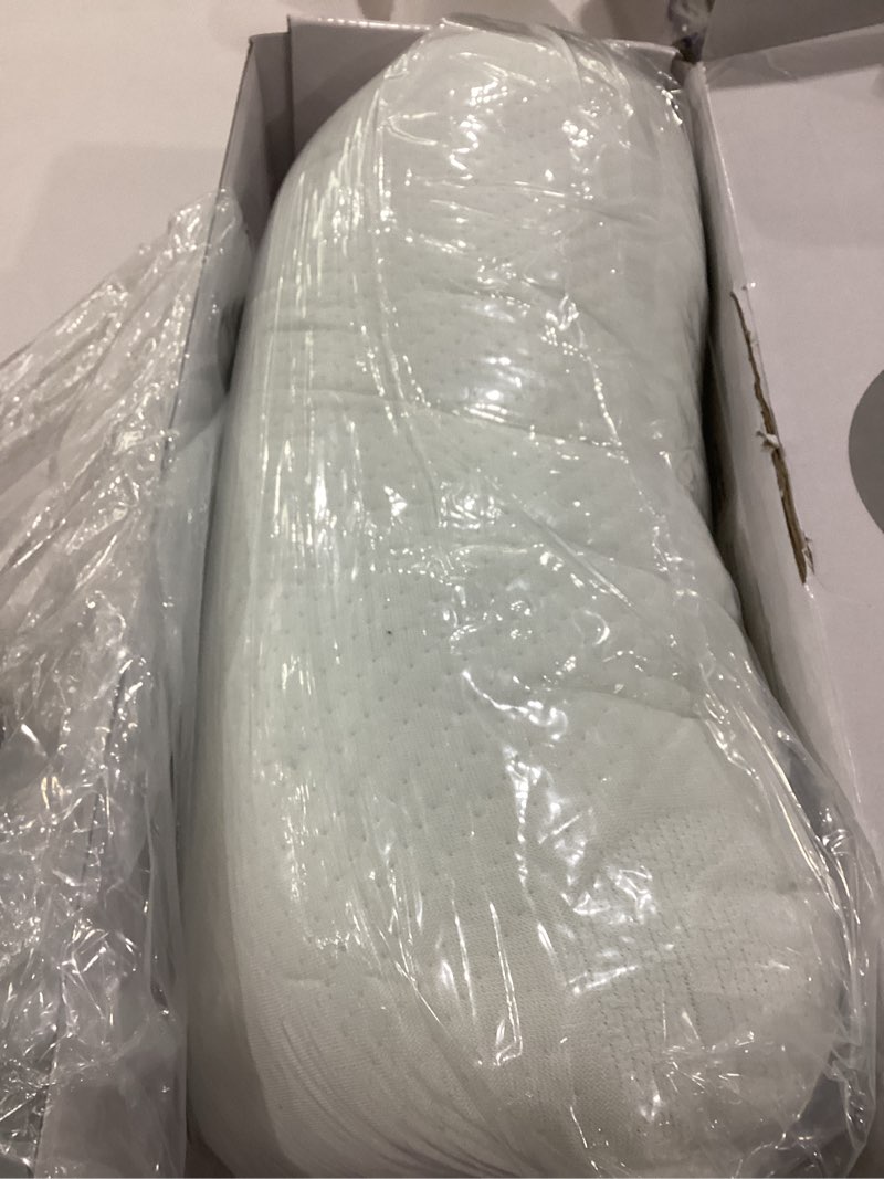Condition photo showing As Is for bluewave bedding hyper slim gel memory foam pillow for stomach and back sleepers - thin, flat design for cervical neck alignment and deeper sleep (2.25-inches height, king size) 2.25"h hyper slim (king)