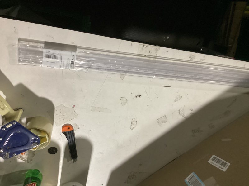 Condition photo showing As Is for delamu 3pack shower door bottom seal 3/8" x 36", clear shower door sweep strip, frameless glass door seal strip for 3/8'' (10mm) thick doors showers 36in long for 3/8in (10mm)