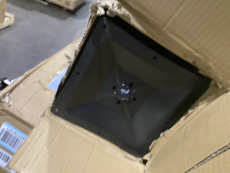 Condition photo showing As Is for Flash Furniture Stiles 30'' x 60'' Rectangular Black Laminate Table Top with 22'' x 22'' Bar Height Table Bases