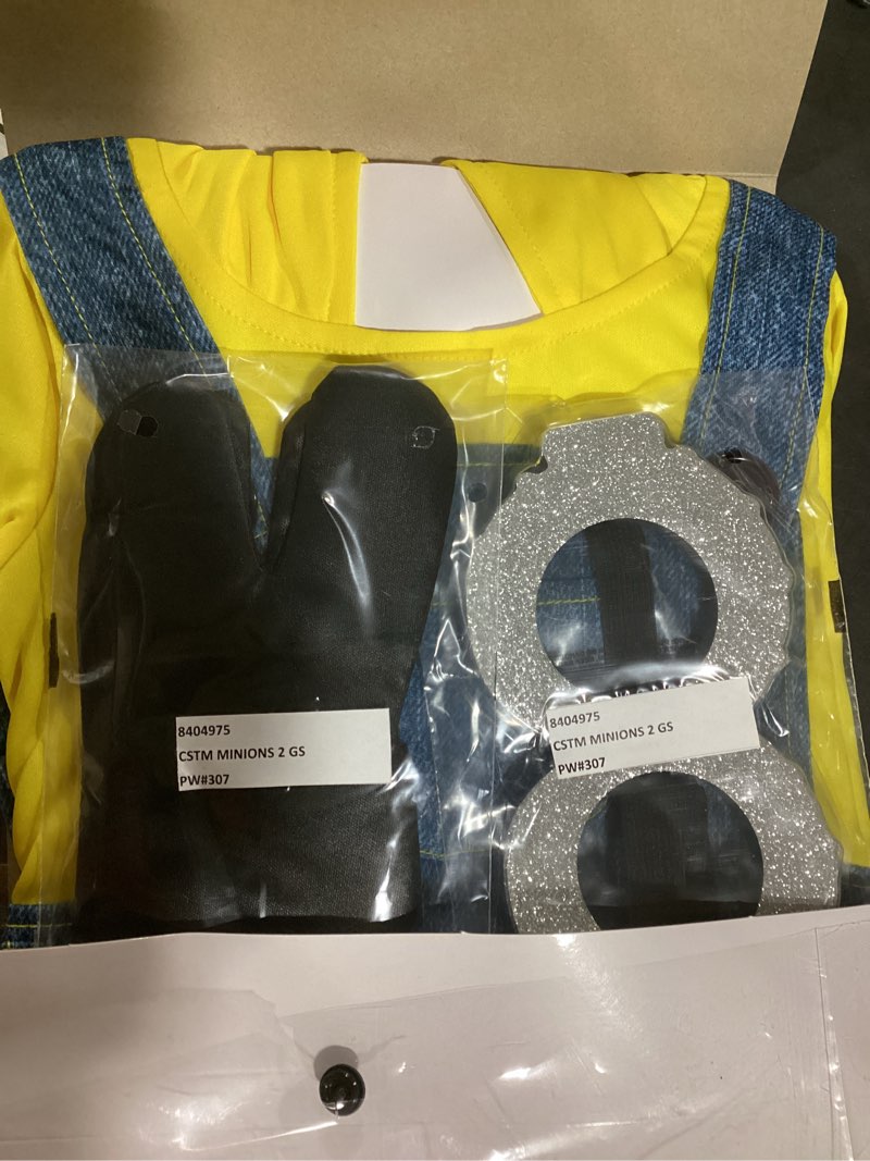 Condition photo showing New/Like New for Party City Minion Halloween Costume for Girls, Minions: The Rise of Gru - Includes Romper, Goggles & More - Costumes for Halloween, Birthday Parties & Themed Event