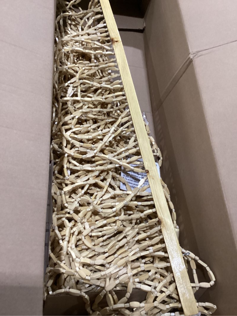 Condition photo showing Good Condition for 52 Strands Beaded Curtain for Doorways -35.4"x79"- Handmade Natural Beaded Curtains?Boho Doorway Wood and Bamboo Bead Curtain-As Insect Screen/Room Divider-Beige