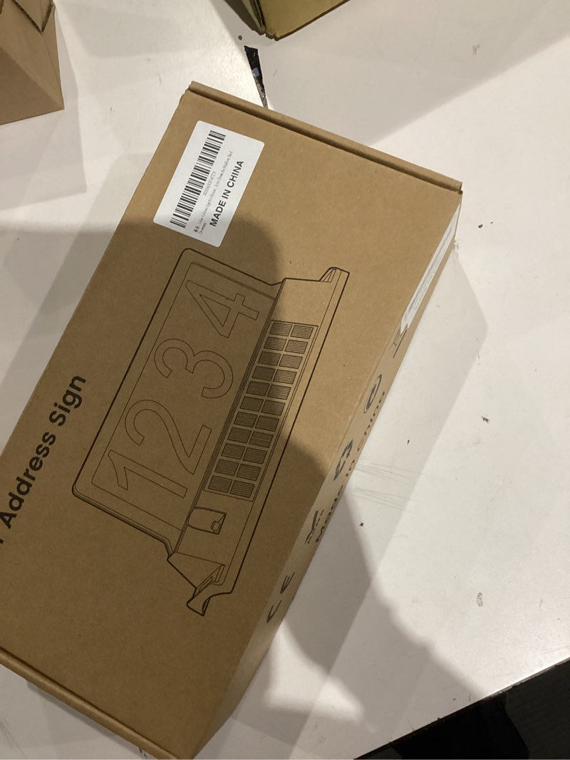 Condition photo showing As Is for Solar Address Sign for House Numbers – Dual-Sided LED & Dual-Sided Solar Panels, 3 Color Modes, IP65