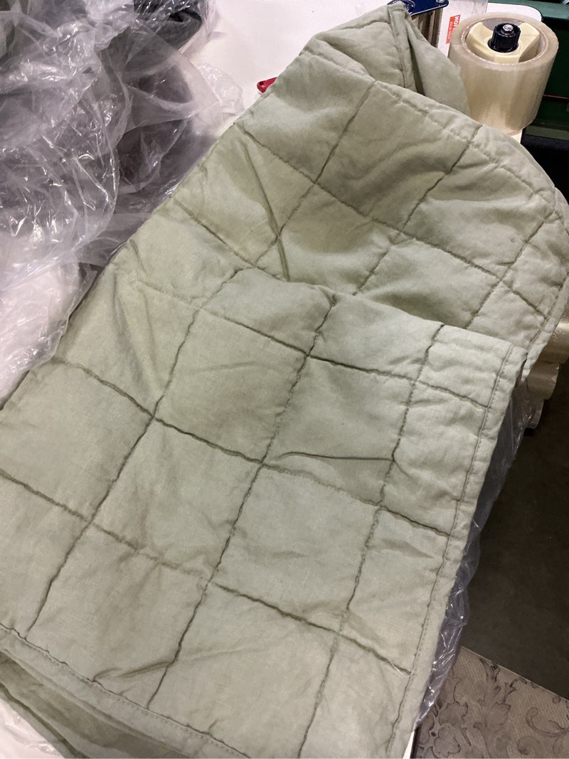 Condition photo showing Good Condition for european linen box quilted euro sham, euro, willowleaf