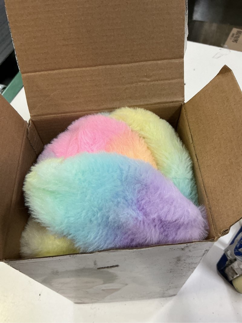 Condition photo showing Good Condition for hopearl led musical stuffed bunny colorful lighting up singing plush rabbit adjustable volume lullaby animated soothe birthday festival for kids toddlers, 10'' rainbow bunny_led & music