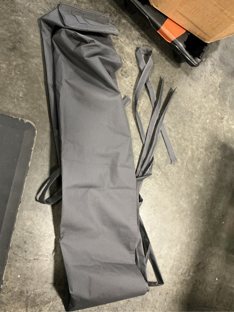 Condition photo showing As Is for all-weather protective cover for 13' wide retractable awnings, heavy-duty weather proof polyester fabric, color: grey, ac1300-p862t