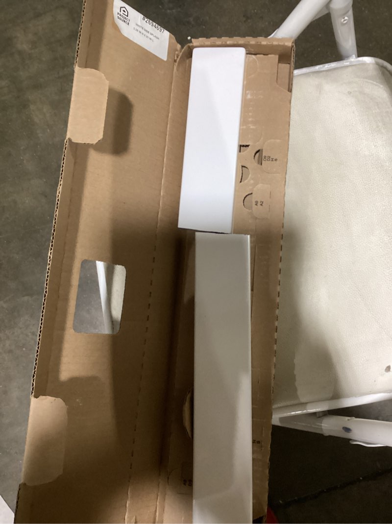 Condition photo showing As Is for project source cultured marble vanity tops 2.38-in h x 21.25-in l white cultured marble bathroom side splash