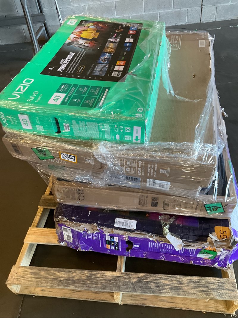 gm pallet lot 5 damaged tv’s