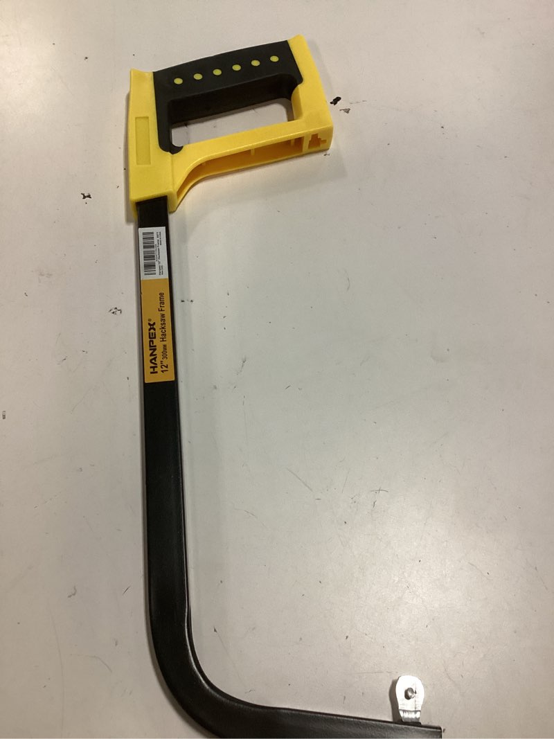 Condition photo showing As Is for 12inch high-tension hacksaw frame with 24 tpi bi-metal blade, hand saw suitable for metal, wood, pvc, carpentry style-2