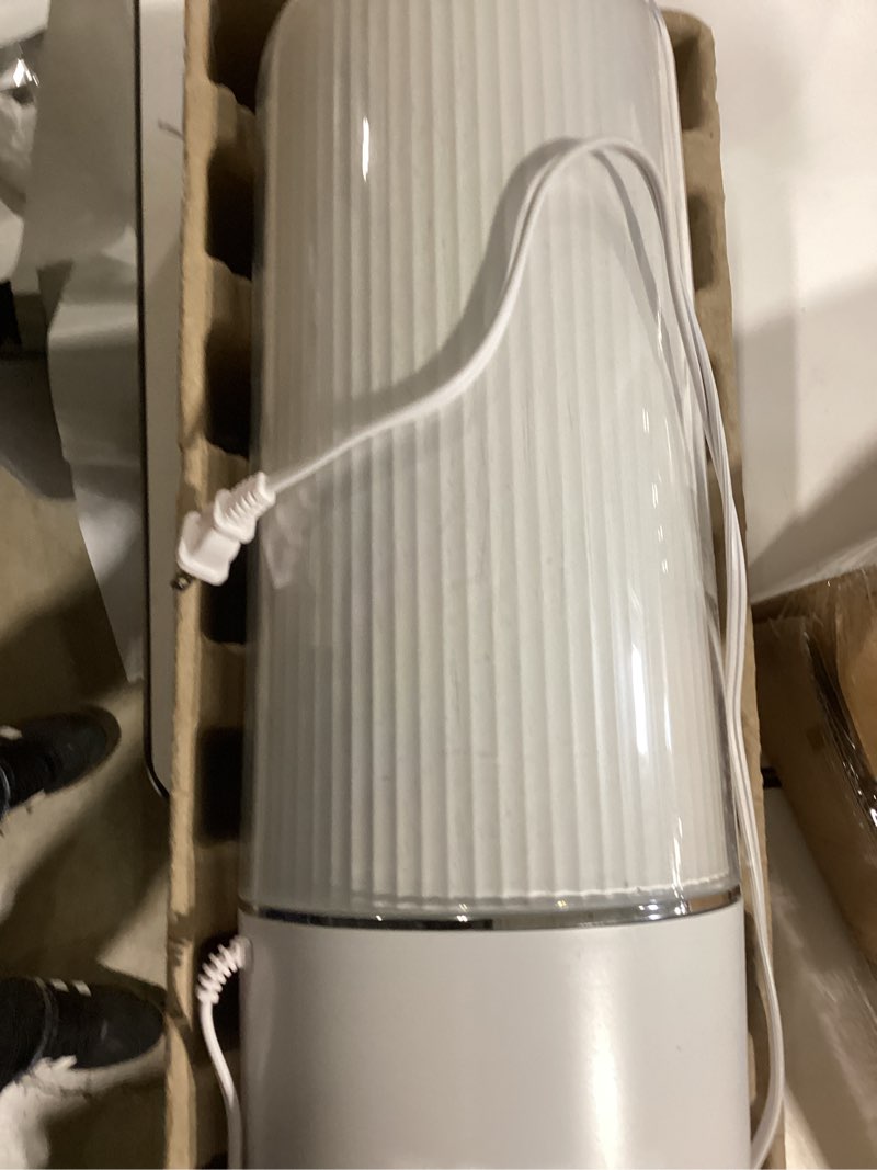 Condition photo showing As Is for homedics ultrasonic humidifier - large deluxe air humidifiers for bedroom, plants, office - top-fill 1.47-gallon tank, cool mist, essential oil pads and built-in timer, 3 speed settings, white