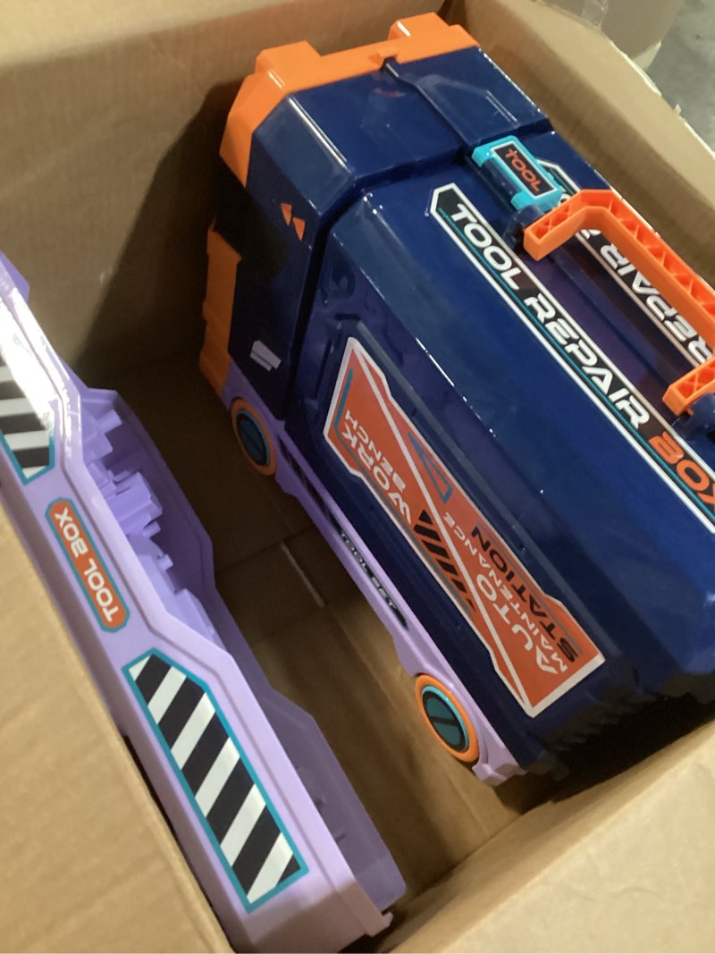 Flooyes 2-in-1 Tool Bench Toy Set, Truck Toy With Electric Drill, Pretend Cunstruction Playset For Kids 