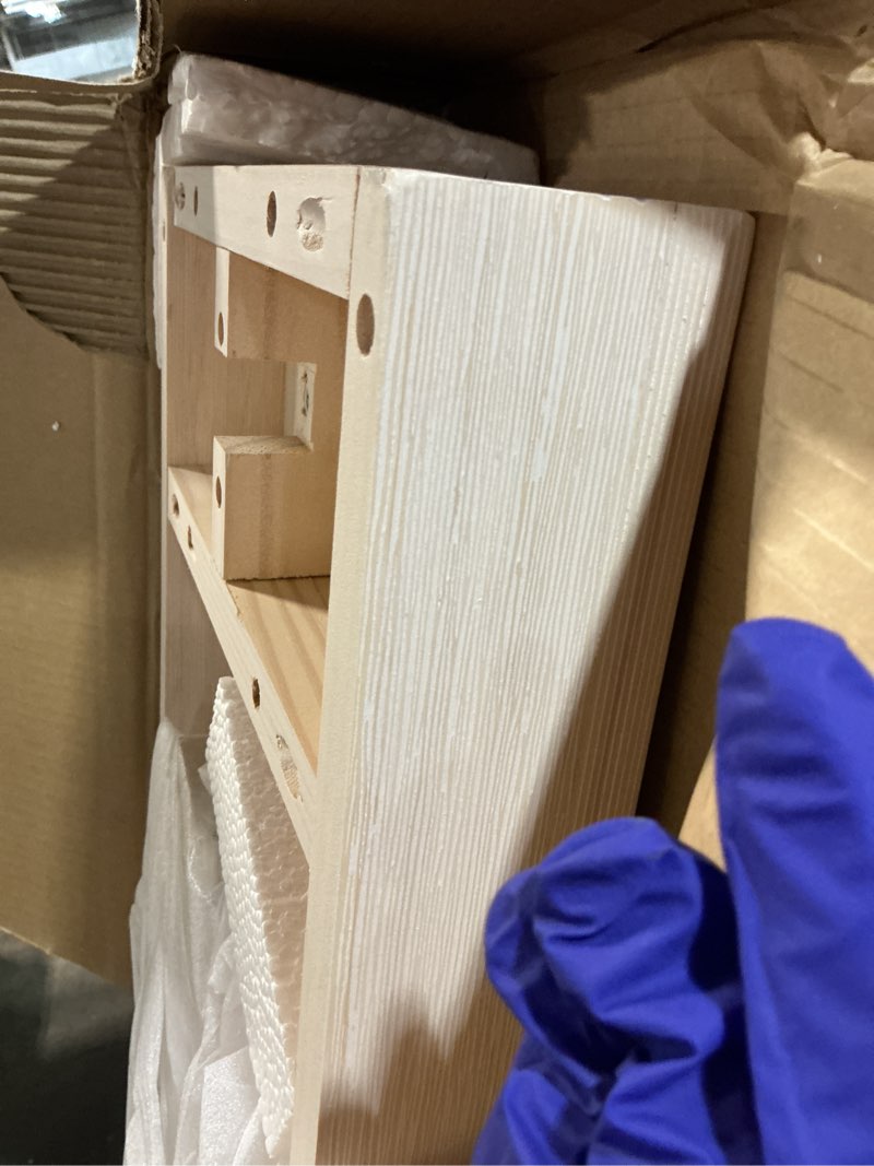 Condition photo showing Good Condition for plank+beam solid wood console table, 56 inch, sofa table, narrow entryway table for hallway, behind the couch, living room, foyer, easy assembly, black 56\" console table white