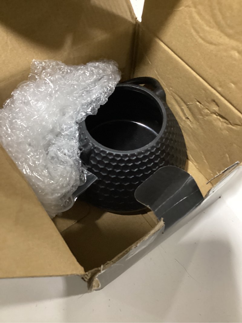 Condition photo showing New/Like New for 20.3oz Small Cast Iron Teapot, SECHUDO Cast Iron Tea Kettle for Stovetop Safe Coated with Enameled Interior, Cast Iron Tea Pot with Stainless Steel Infuser for Loose Tea (Black Honeycomb Pattern)