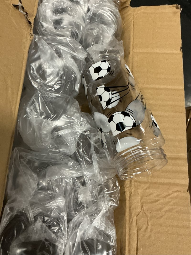 Condition photo showing Good Condition for hxezoc 20 pack plastic soccer cups with lid and straw reusable party plastic cups 14.2 oz sports party gifts for soccerl game sport birthday decoration supplies