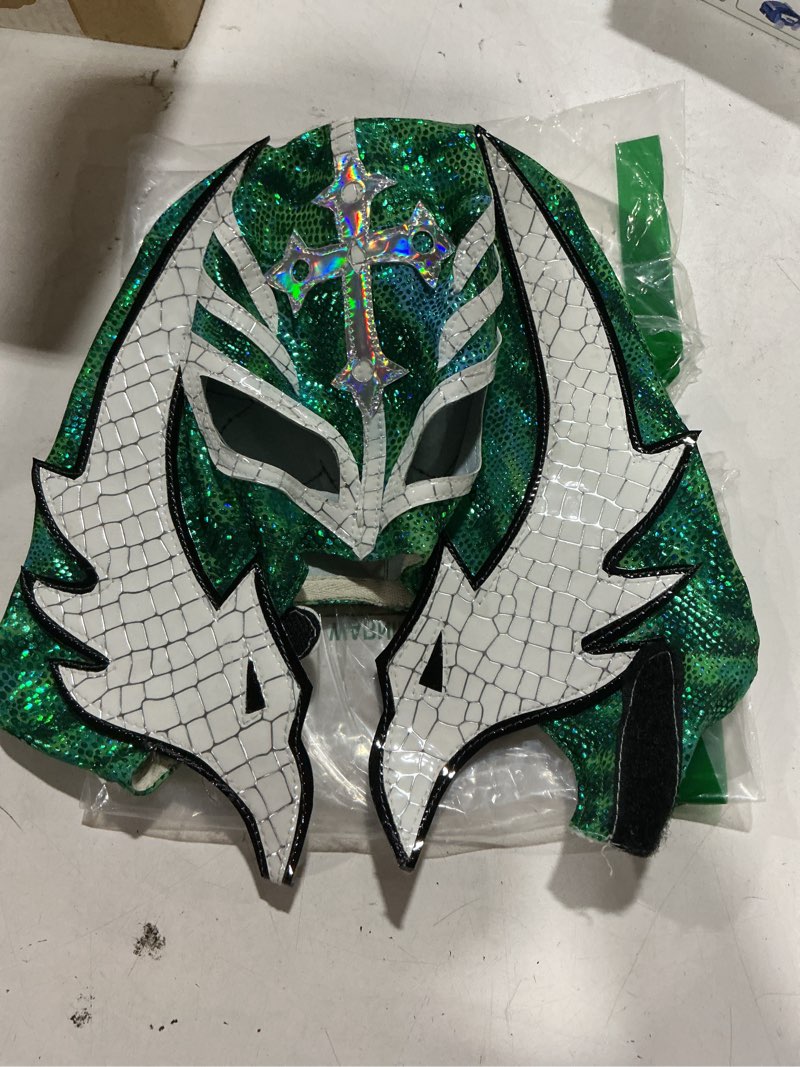 Condition photo showing Good Condition for rey mysterio semi-pro venom wrestling mask blue one fits all