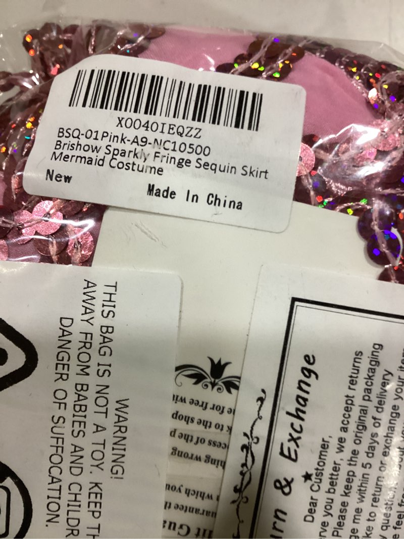 Condition photo showing As Is for Brishow Christmas Sequin Fringe Skirt, Sparkly Tassel Belly Dance Hip Scarf Wrap Mini Skirt for Women One Size Pink