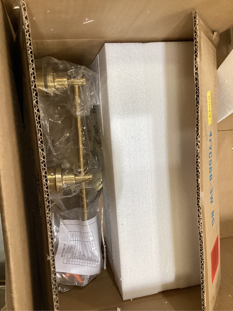 Condition photo showing Good Condition for femila bathroom vanity light,farmhouse modern vanity lighting fixtures,vintage wall lamp, champagne gold finish with clear glass shade,4fyc56b-3w bg champagne gold 17.3"