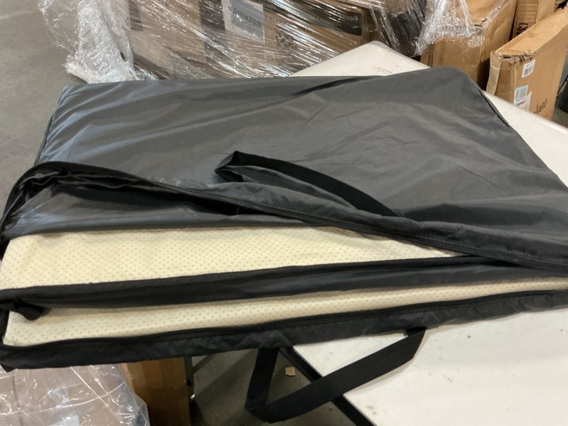 Condition photo showing As Is for Back Seat Extender for Dogs, Hard Bottom Dog Car Seat Cover for Truck Back Seat, Dog Hammock for Car, Upgraded PU Leather Material, Larger Space, Holds 400lbs