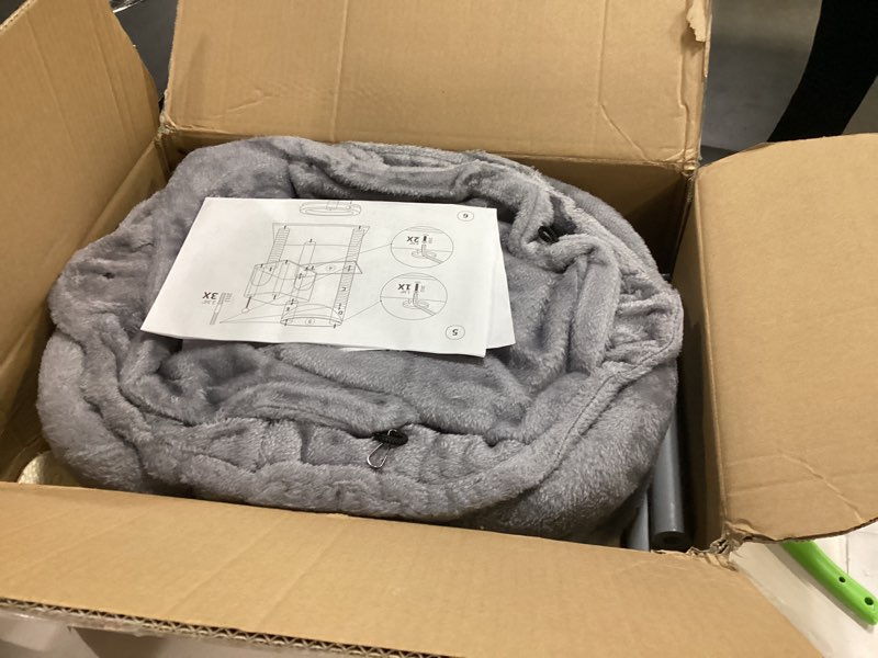 Condition photo showing New/Like New for yunique cat tree with cat condo and big hammock, grey 39.4'' grey