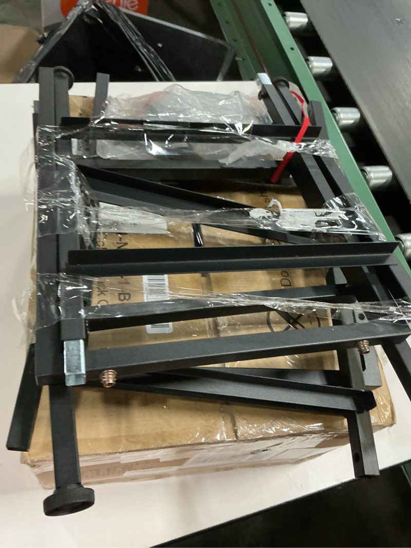 Condition photo showing As Is for Furnulem 5 Drawer Black Dressers for Bedroom 2 Tier Shelf Storage Small Fabric Dresser for Closet Sturdy Metal Frame Modern Style Storage Cabinets Organization Units for Hallway Rooms Black Oak