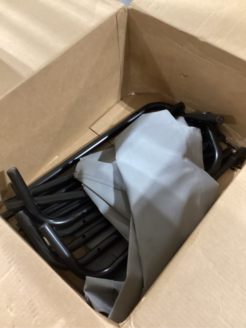 Condition photo showing As Is for Amazon Basics Cooling Breathable Elevated Dog Bed with Metal Frame for Large Dogs, 51 x 31 x 8 Inch, Grey Grey Large