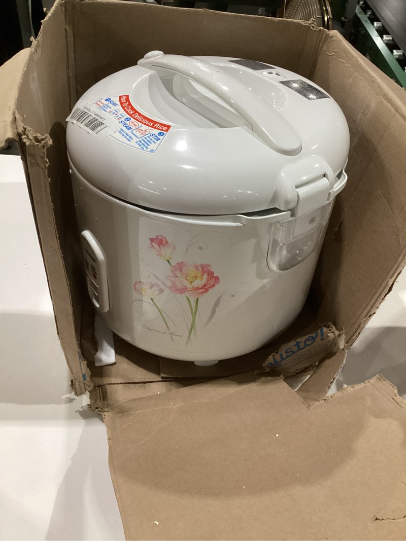 Condition photo showing As Is for zojirushi ns-rpc18fj rice cooker and warmer, 1.8-liter, tulip tulip 10-cup cooker and warmer, not tested