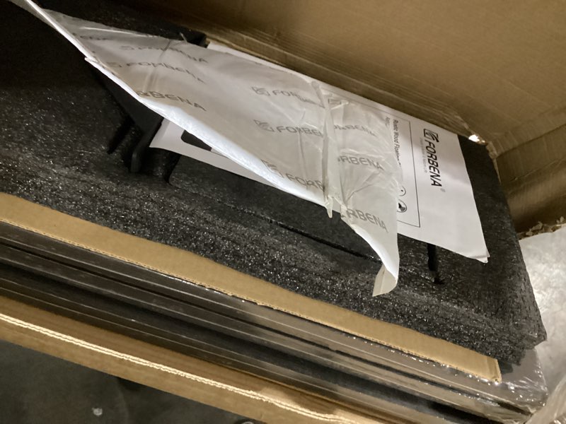 Condition photo showing Good Condition for Forbena 48 Inches Long Floating Book Shelves for Wall Set of 3, Black Wall Bookshelves for Living Room, Large Heavy Duty Wood Wall Mounted Hanging Bookshelf for Bedroom Office Library Classroom Rustic Black