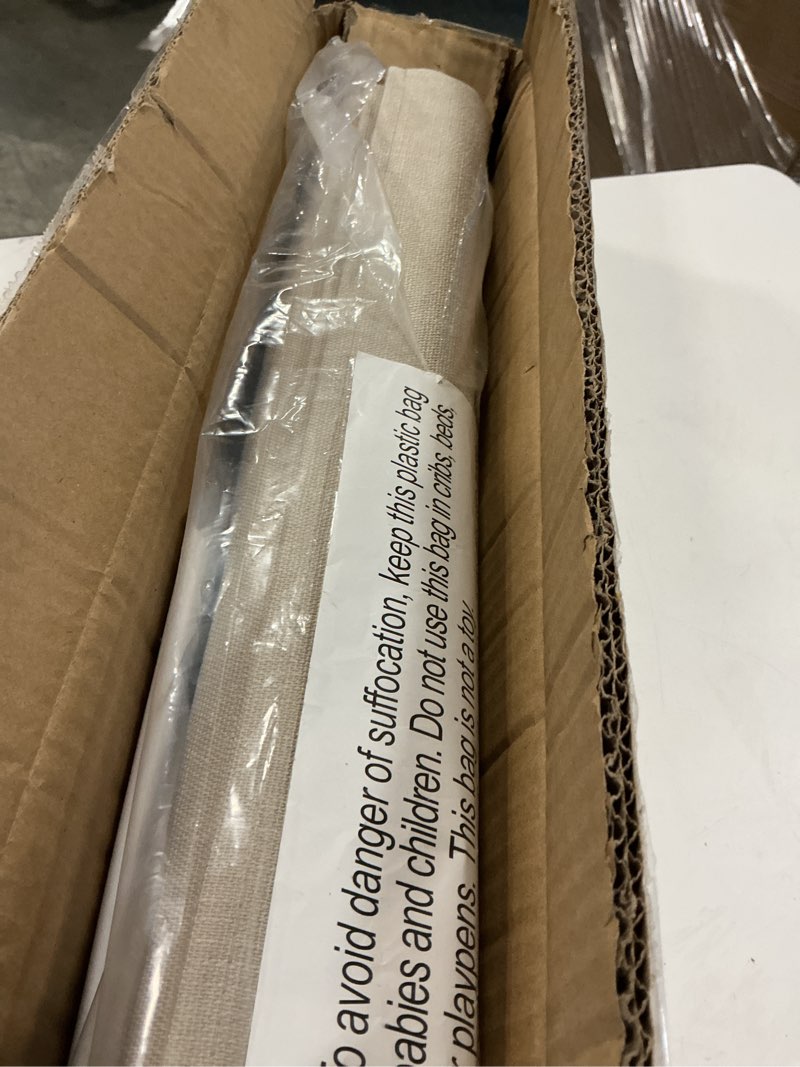 Condition photo showing Good Condition for unishades 100% blackout no tools no drill cordless roman shades for windows, size 19 3/4" w × 60" h (for windows 20" w × 60" h) blackout - beige blackout - beige 20" w × 60" h