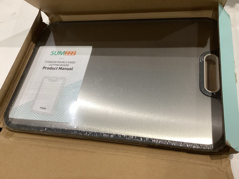 Condition photo showing Good Condition for Titanium Cutting Board for Kitchen, Cutting Board Double Sided Food Grade, Pure Titanium/PP, Easy to Clean Large Size 16”×11” Silver Set of 1 (16" x 11")