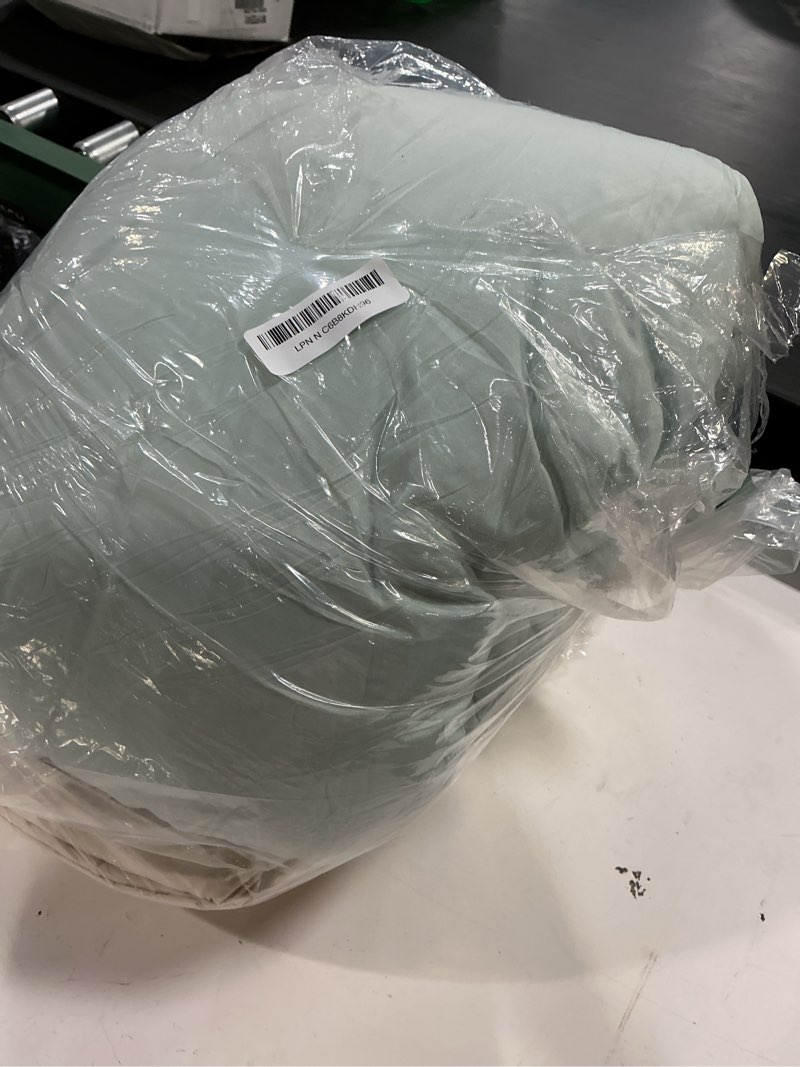 Condition photo showing As Is for bedsure queen comforter set - 7 pieces sage green queen bedding set for all seasons, boho contrasting design bed in a bag with comforter, sheets, pillowcases & shams 01 - sage green/beige queen