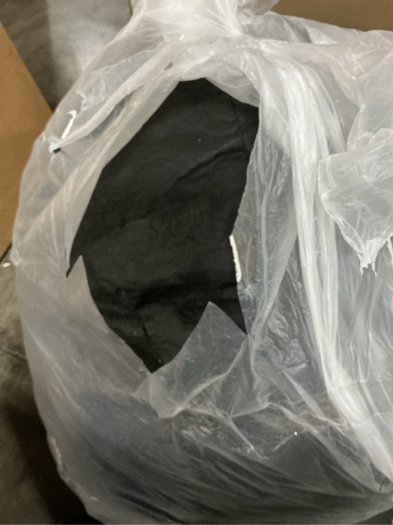 Condition photo showing As Is for 3ft bean bag chair, comfy bean bag chairs with memory foam filled, fluffy beanbag sofa with dutch velvet cover, round beanbag chairs for living room, playroom - black 3ft-36"x36"x22" black