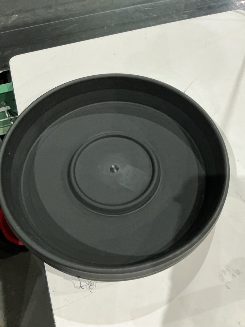 Condition photo showing As Is for bloem 14.75-in black plastic plant saucer