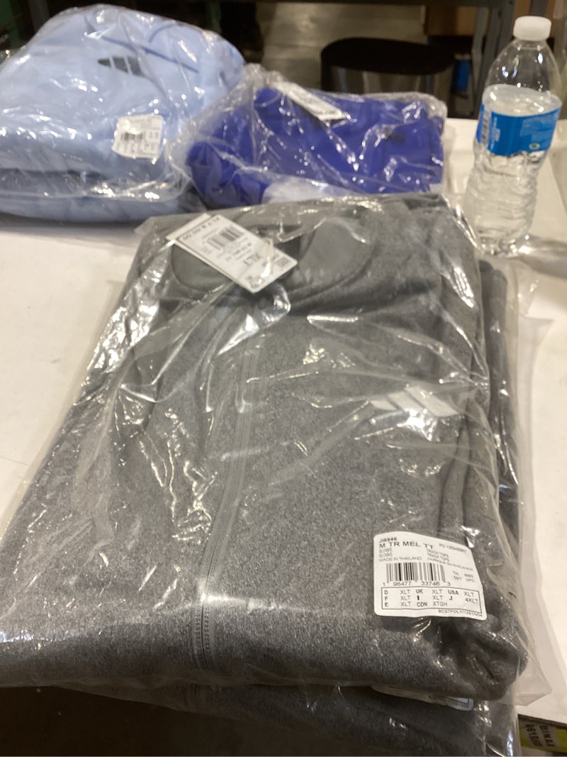 Condition photo showing New/Like New for adidas men's size tricot track top tall x-large black melange
