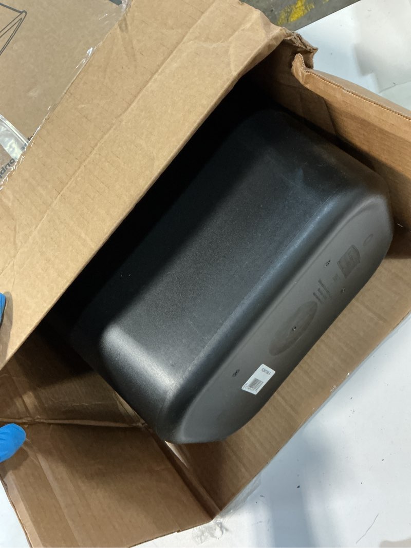 Condition photo showing As Is for rubbermaid commercial wastebasket trash container, 41qt/10.25 gal, plastic, black, stackable trash can for bedroom/bathroom/office, fits under desk/sink/cabinet