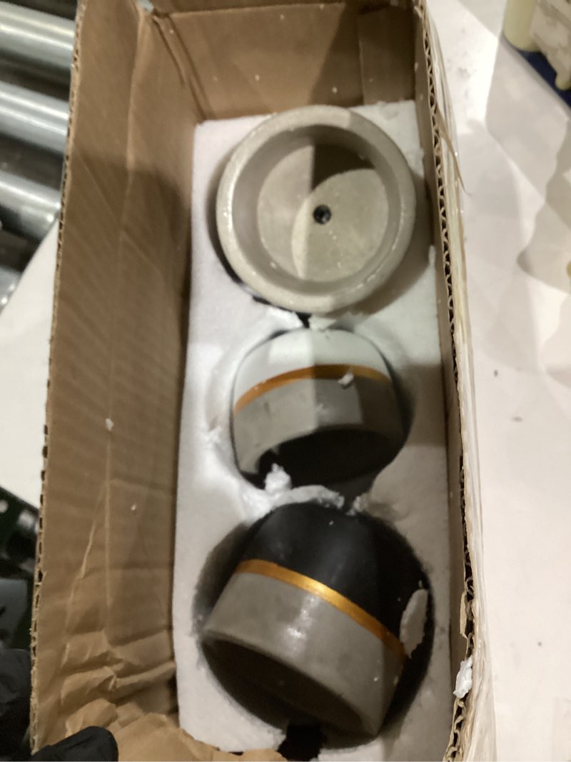 Condition photo showing Good Condition for Mkono 3 Inch Mini Succulent Pots Concrete Planter Set, Modern Tiny Container for Indoor Plants, Christmas Home Office Decor Gifts for Plant Lovers (Plant NOT Included) 3.7 Inch Cement - Gold, Silver, Gray, White