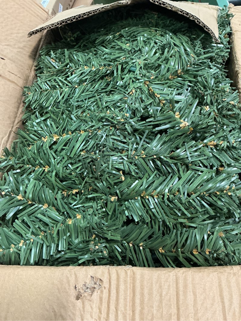 Condition photo showing Good Condition for Extra Thick & Lush - 9 Ft by 12 Inch Prelit Christmas Garland with 50 Lights Timer, Real Touch Cedar Garland, 175 Tips Realistic Soft Battery Operated Red Berry Pinecones Xmas Garlands Indoor Outdoor 9 Ft Warm White Lights