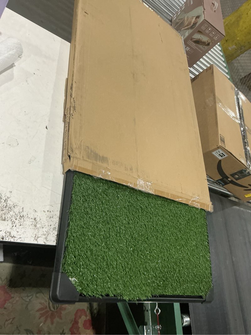 Condition photo showing Good Condition for artificial grass puppy pee pad for dogs and small pets - 41x27 inch, reusable 4-layer turf pads for dogs with tray - indoor and outdoor fake grass potty pet supplies by petmaker xxl 4-layer system