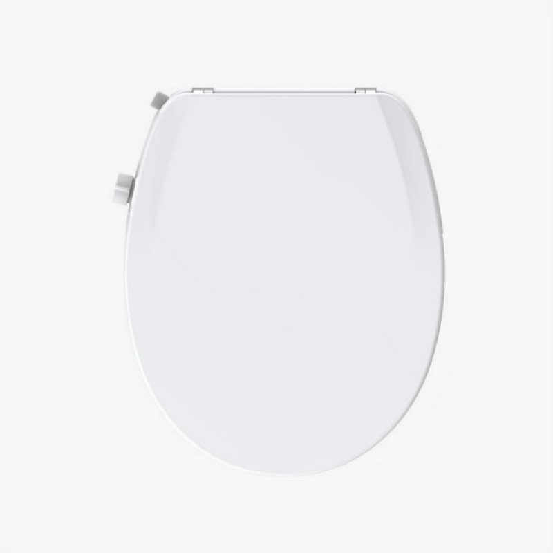 Mainstays Round Non-Electric Bidet Toilet Seat with Dual Self-Cleaning Nozzles, Daisy White