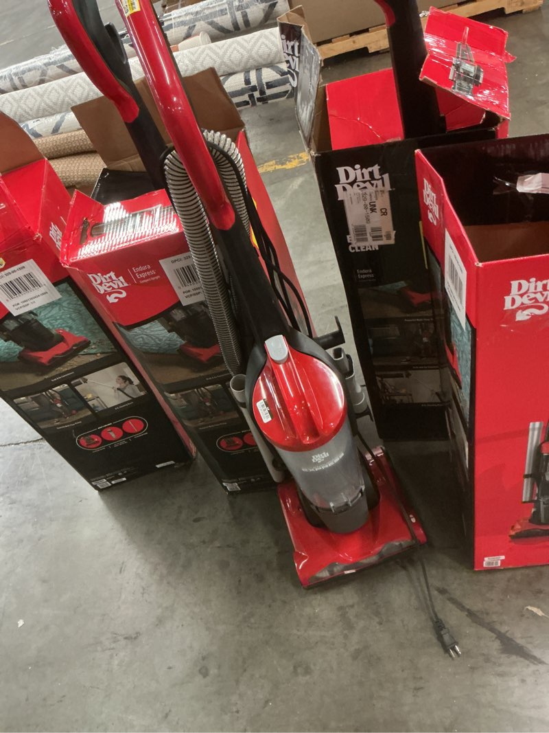 Condition photo showing As Is for dirt devil upright vacuum cleaners - hepa filtration