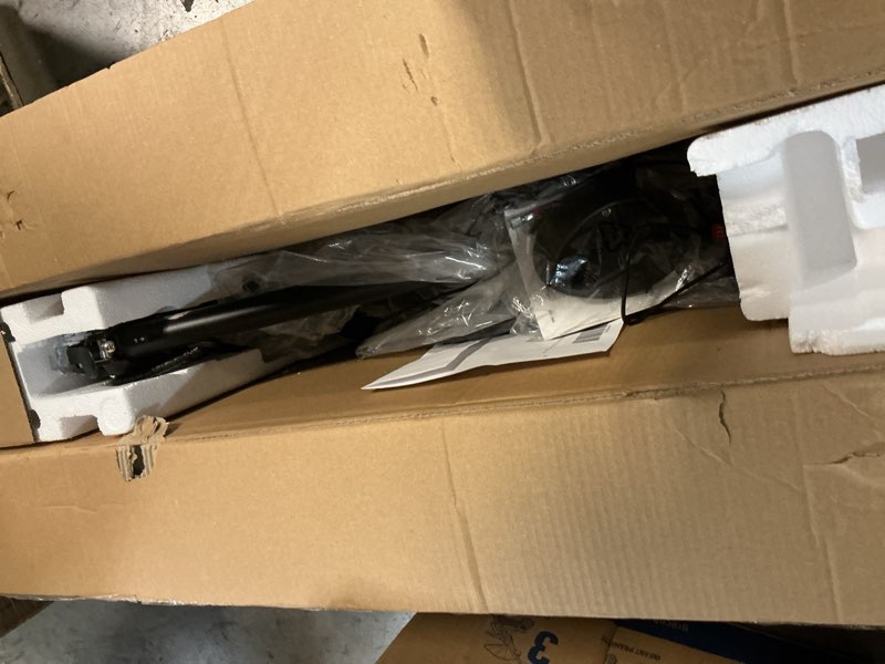 Condition photo showing As Is for electric scooters - electric scooter for adults, 500w peak motor, 18 max mph, 21 miles range, app control, lightweight foldable e-scooter black