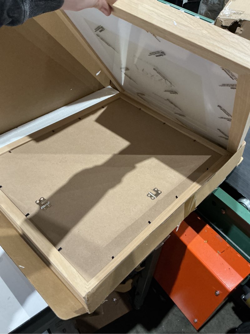 Condition photo showing Good Condition for yaetm oak wood 16x20 frame with mat for 11x14 set of 3, natural solid wood 16x20 picture frame, wide molding, wall decor for office, gallery & home (3 pack, oak) 3 16x20
