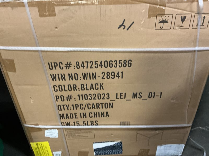Condition photo showing New/Like New for flash furniture madelyn 33.5" square folding multipurpose card table with padded vinyl top, portable folding game table for 4 players, black black 1 piece table