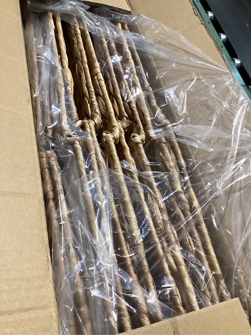 Condition photo showing Good Condition for 11x11in storage baskets set of 4 water hyacinth baskets,foldable wicker storage cubes, baskets for bathroom, bedroom, laundry, pantry, shelves