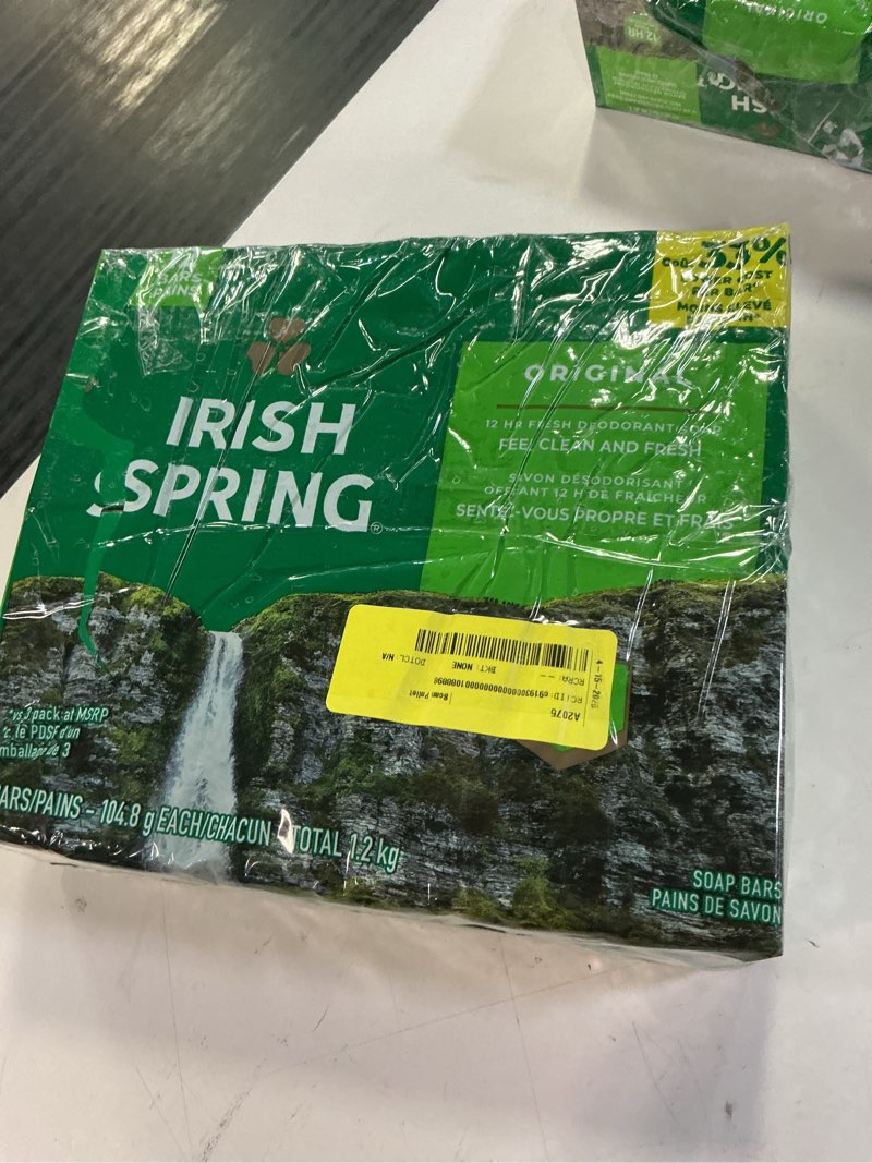 Condition photo showing Good Condition for irish spring original deodorant bar soap for men, with flaxseed oil, 3.7 oz bar (12 pack)