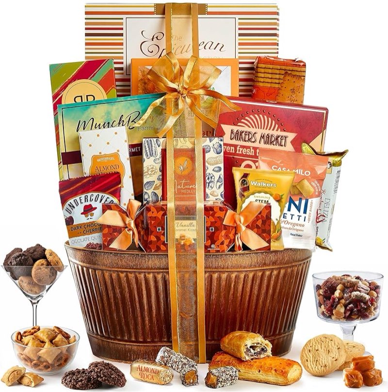 broadway basketeers gift basket gifts for women, men, families, teacher, college, appreciation, thank you present, birthday, corporate, get well, sympathy care