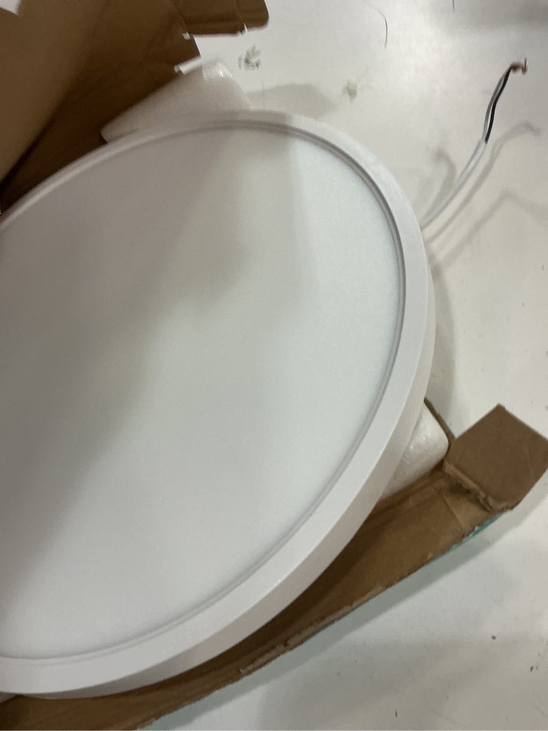 Condition photo showing Good Condition for taloya alexa ceiling light smart, wifi, compatible with google, 15.8 inch modern dimmable flush mount led light fixture for living room office kitchen, 28w rgbw white 15.8"-white