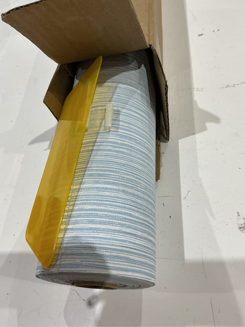 Condition photo showing Good Condition for haimin grasscloth wallpaper textured 24in x 393in fabric contact paper light blue wall paper textured linen peel and stick self-adhesive thick vinyl embossed film wallpaper